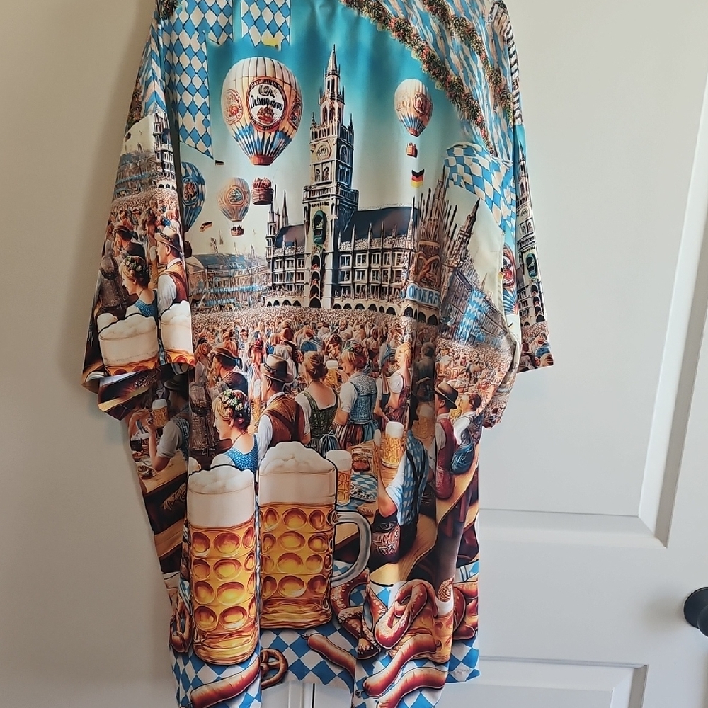 nwot mens sz 3xl octoberfest button front shirt by garment one